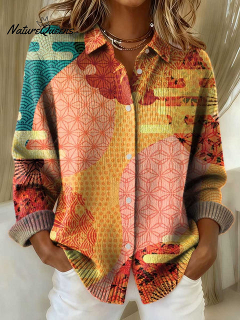 Women's Abstract Pattern Art Print Casual Sweater