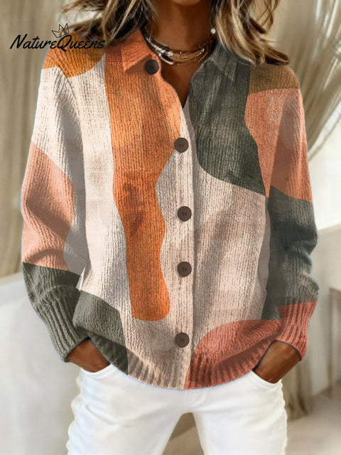 Women's Abstract Pattern Art Print Casual Sweater