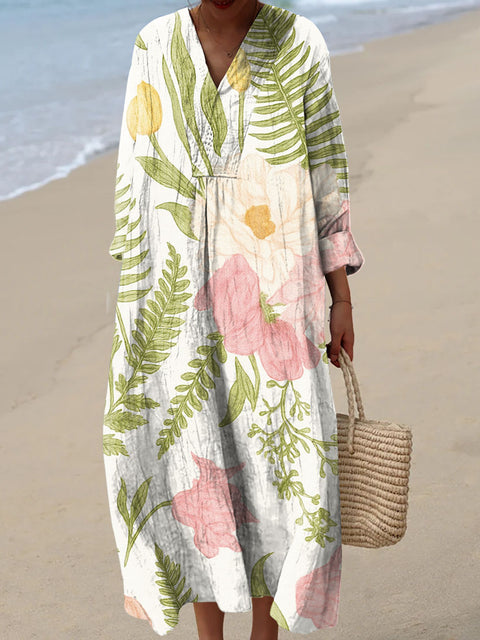 Women's Artistic Creative Flowers Print Dress