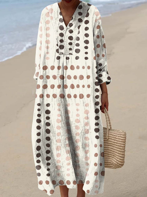 Women's Retro Art Polka Dots Print Dress