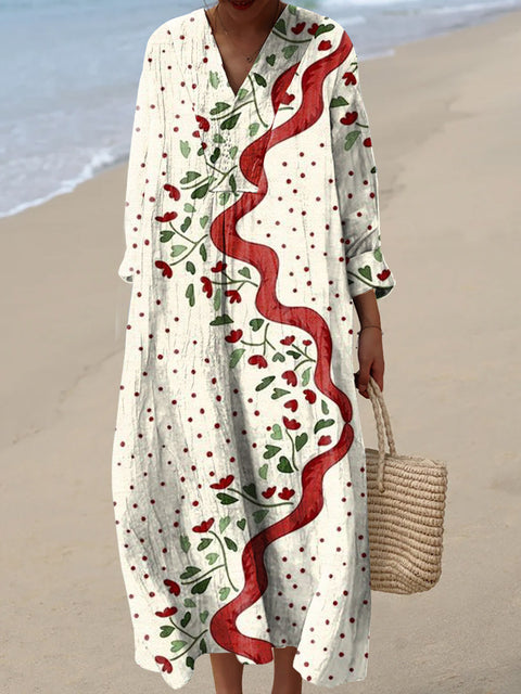 Women's Retro Artistic Floral Patterns Print Dress