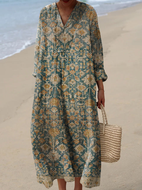 Women's Retro Ethnic Artistic Patterns Print Dress