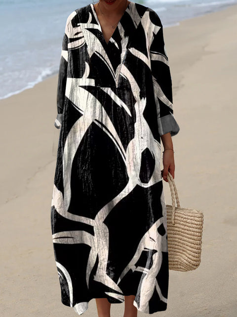 Women's Line Pattern  Art Print Dress