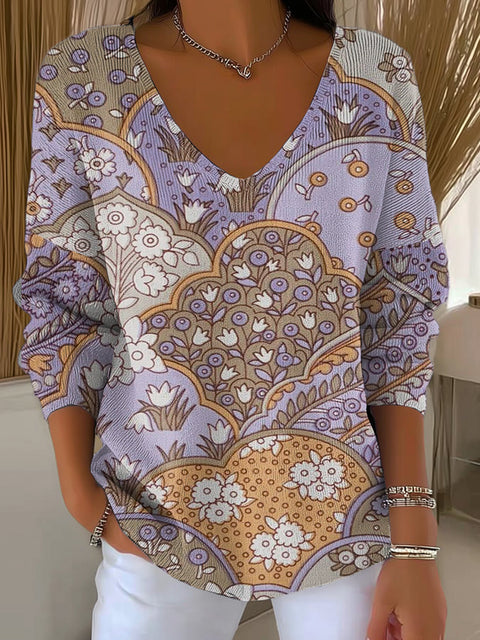 Women's Clouds Pattern Pullover Sweater