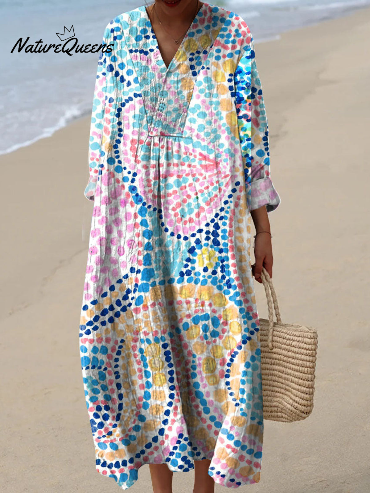 Women's Shell Polka Dots Print Dress