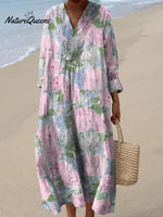 Women's Blur Flowers Print Dress