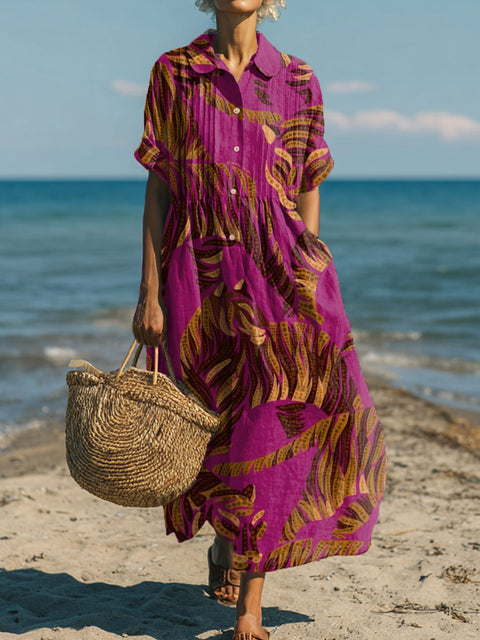 Women's Abstract Wind Leopard Art Print Dress