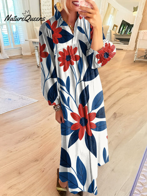 Women's Flowers With Leaves Art Print Dress