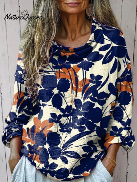 Women's Advanced Flowers And Plants Print Casual Long Sleeve Comfortable Cotton Shirt