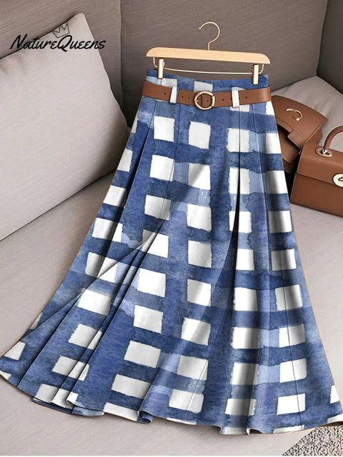 Women's Classic Plaid Print Cotton Skirt