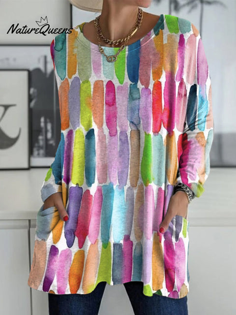 Women's Short Vertical Stripes Print Casual Long Sleeve Comfortable Cotton Shirt