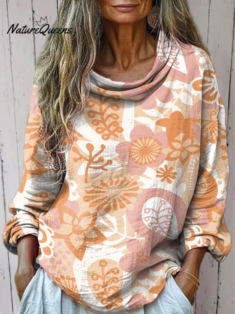 Women's Different Flowers Print Casual Long Sleeve T-shirt