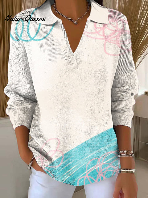 Women's Curve Printed Casual Sweater