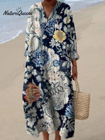 Women'sRetro Floral Art Print Casual Dress