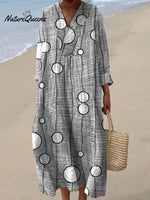 Women's Vintage GeometryArt Print Cotton Dress