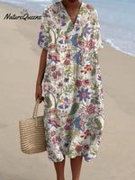 Women'sFloralsArt Print Flowy Casual Dress