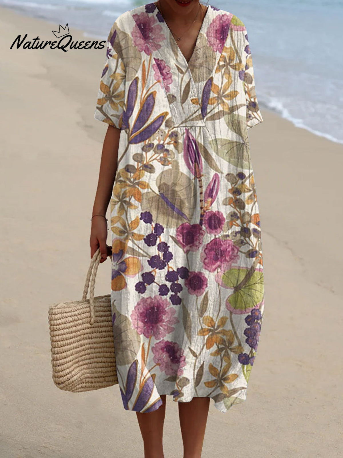 Women'sFloralsArt Print Flowy Casual Dress