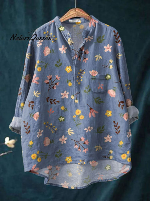 Women's   Florals  Art Print Casual Long Sleeve Comfortable Cotton Shirt