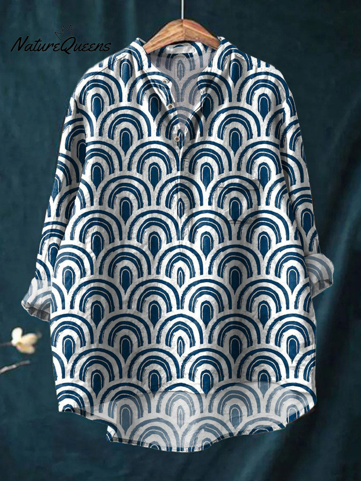 Women's Modern Abstract ArtPrint Casual Long Sleeve Comfortable Cotton Shirt