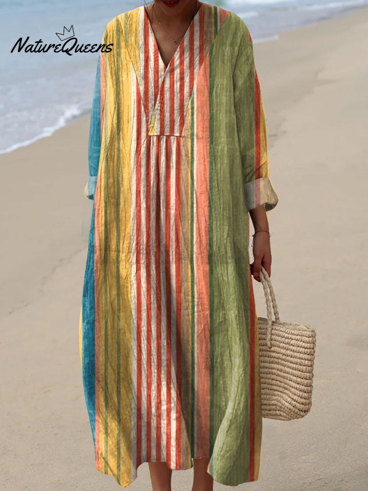 Women's Boho Flowers Art Print CasualDress