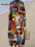 Women's Vintage Art Print Casual Dress