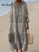 Women's Modern AbstractArt Print Casual Dress