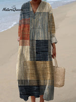 Women's Vintage Boho Geometry Art Print Casual Dress