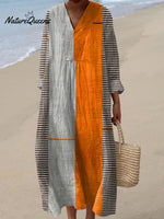 Women's Vintage Boho Geometry Art Print Casual Dress