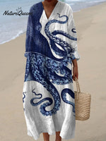 Women'sOctopusArt Print Casual Dress