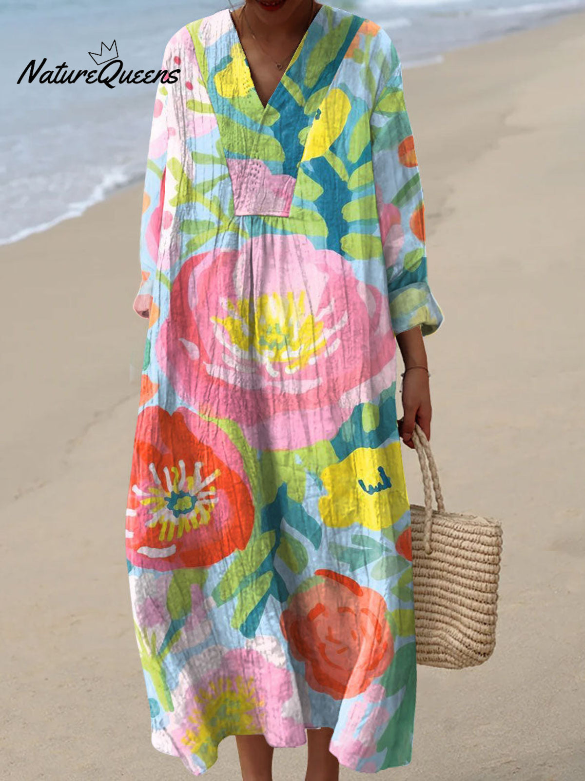 Women's Watercolor Flowers Art Print Dress