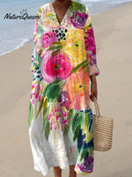 Women's Buttercup Flower Art Print Dress