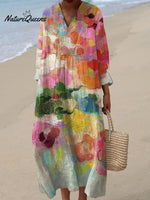 Women's Vintage Flowers ArtPrint Dress