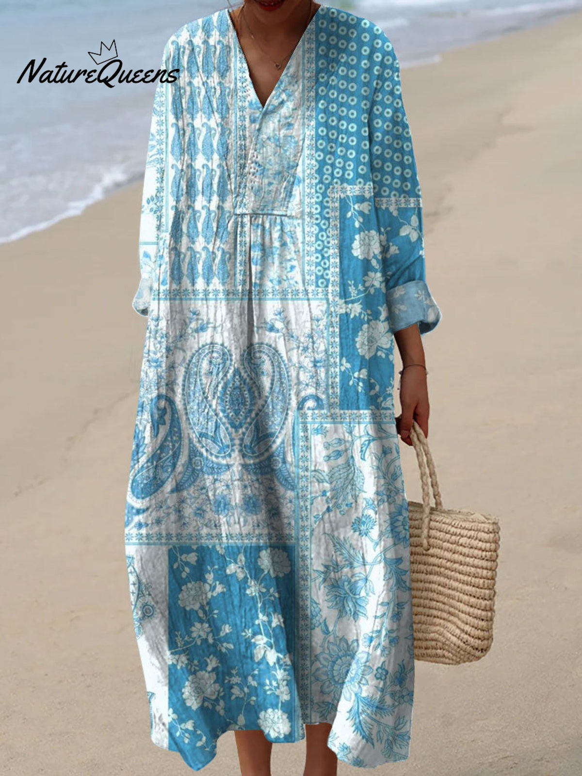 Women's VintageArt Print Casual Dress