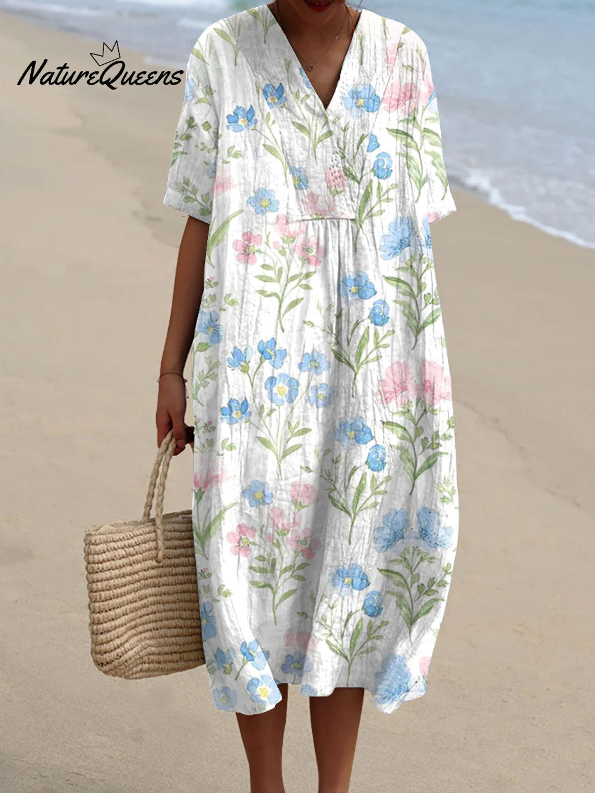 Women's Vintage Flowers Art Print Dress