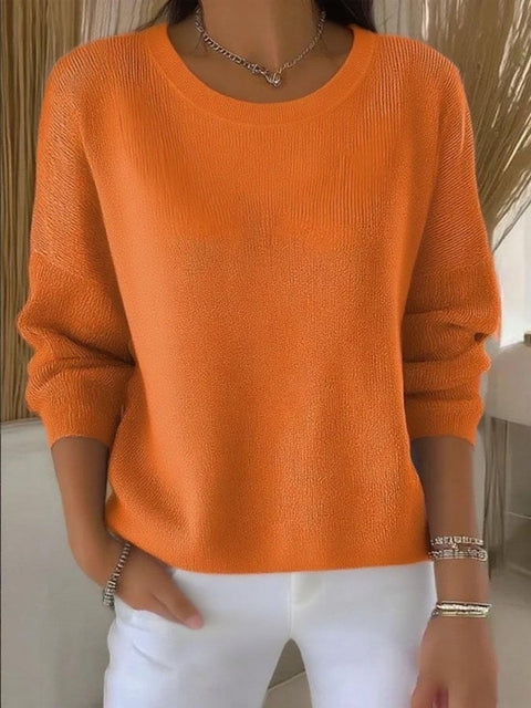 Women's Autumn Solid Color Casual Pullover Sweater