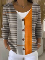 Vintage Abstract Geometry Art Print Buttoned V-neck Cardigan Sweater