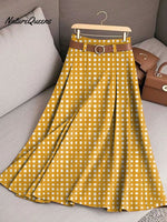 Women's VintageAbstract Geometry Art Print Cotton Skirt