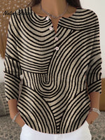 Vintage Abstract Geometry Art Print Buttoned Cardigan Sweater