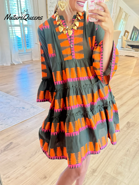 Uncle Frank Jacquard Tiered Dress