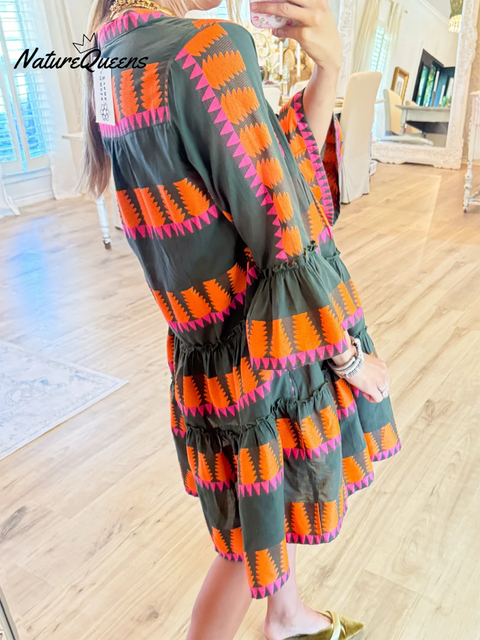Uncle Frank Jacquard Tiered Dress