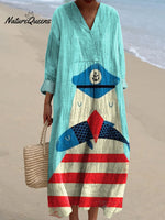 Women's Seagull Fishing Art Print Dress