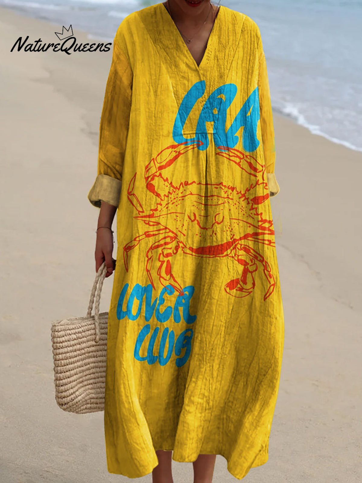 Women's Bright Crab Stroke Art Print Dress