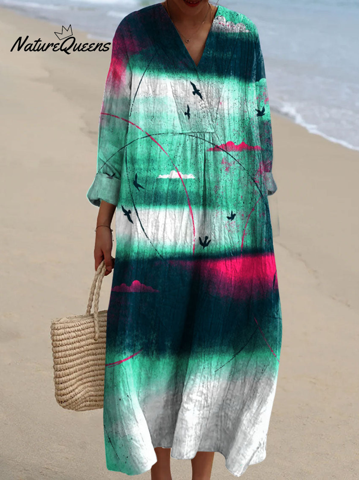 Women's Abstract Colorful Art Print Dress