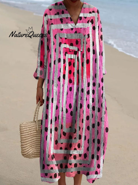 Women's Colorful Abstract Geometric Art Print Dress