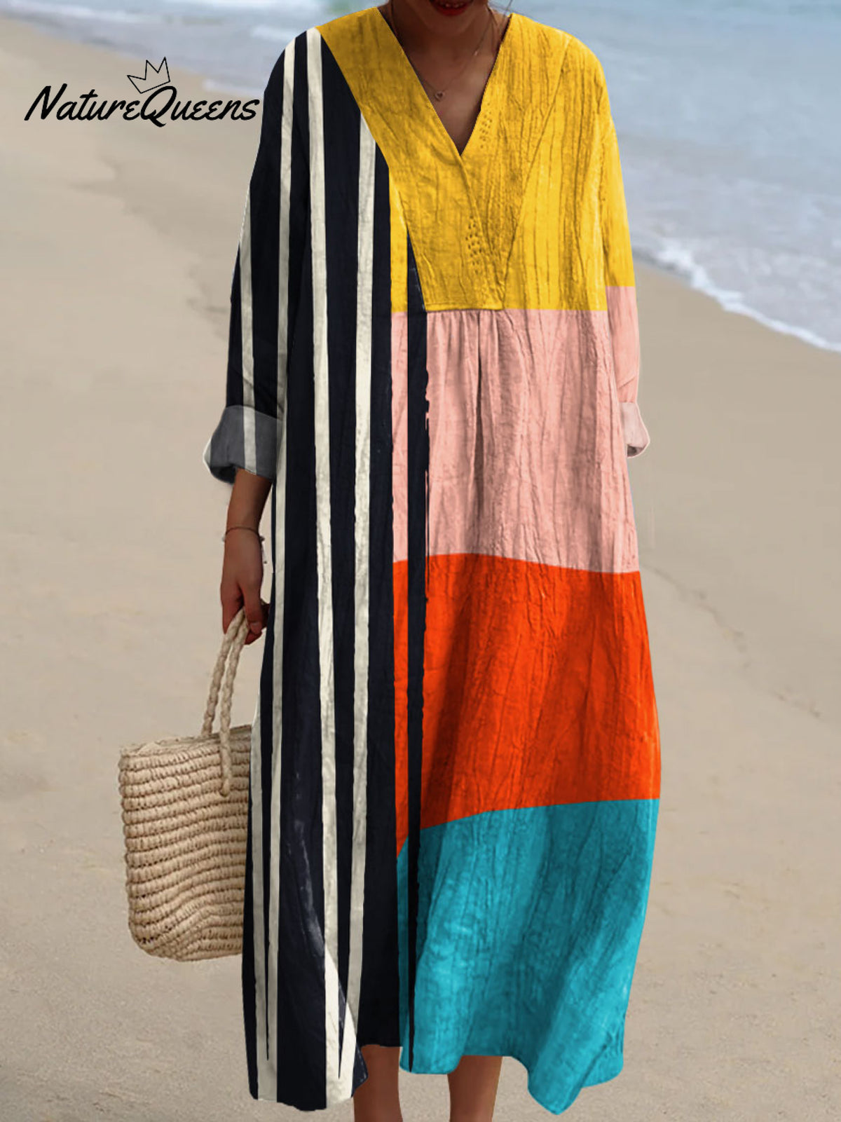 Women's Colorful Abstract Geometric Art Print Dress