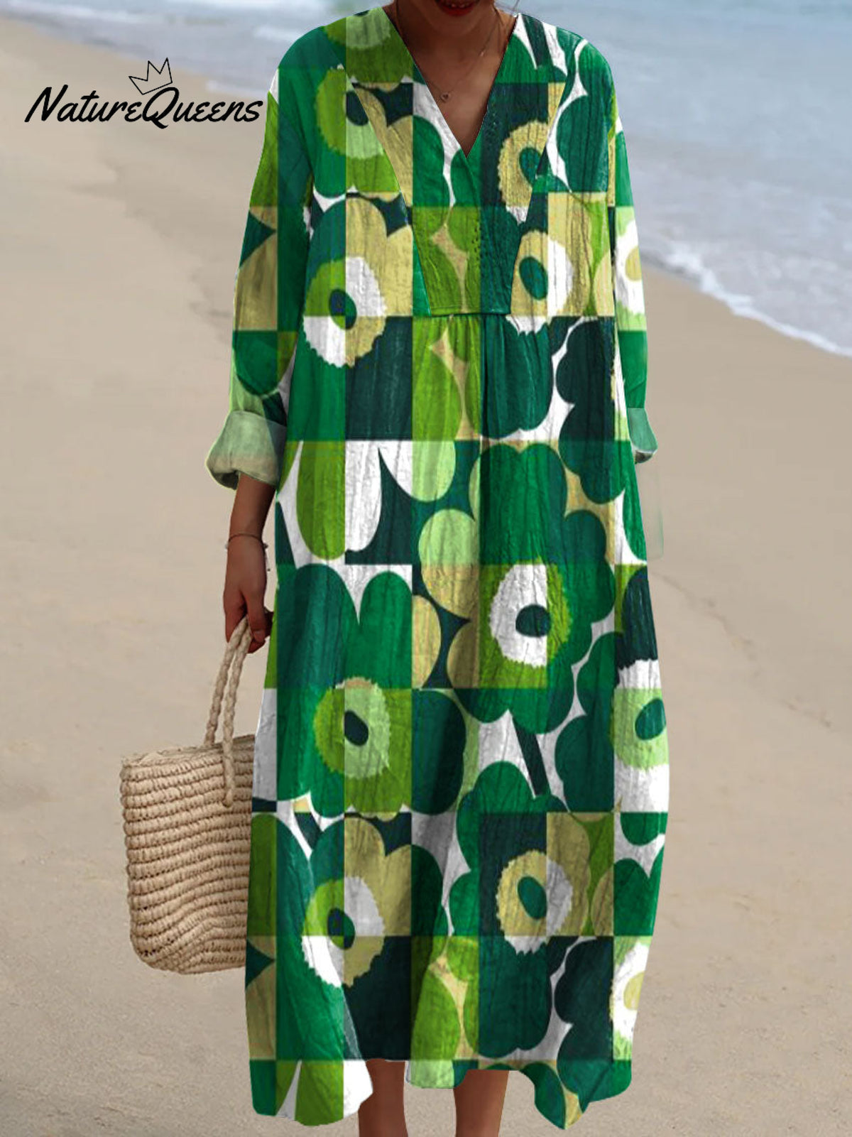 Women's Colorful Abstract Flower Art Print Dress