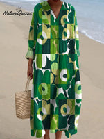 Women's Colorful Abstract Flower Art Print Dress