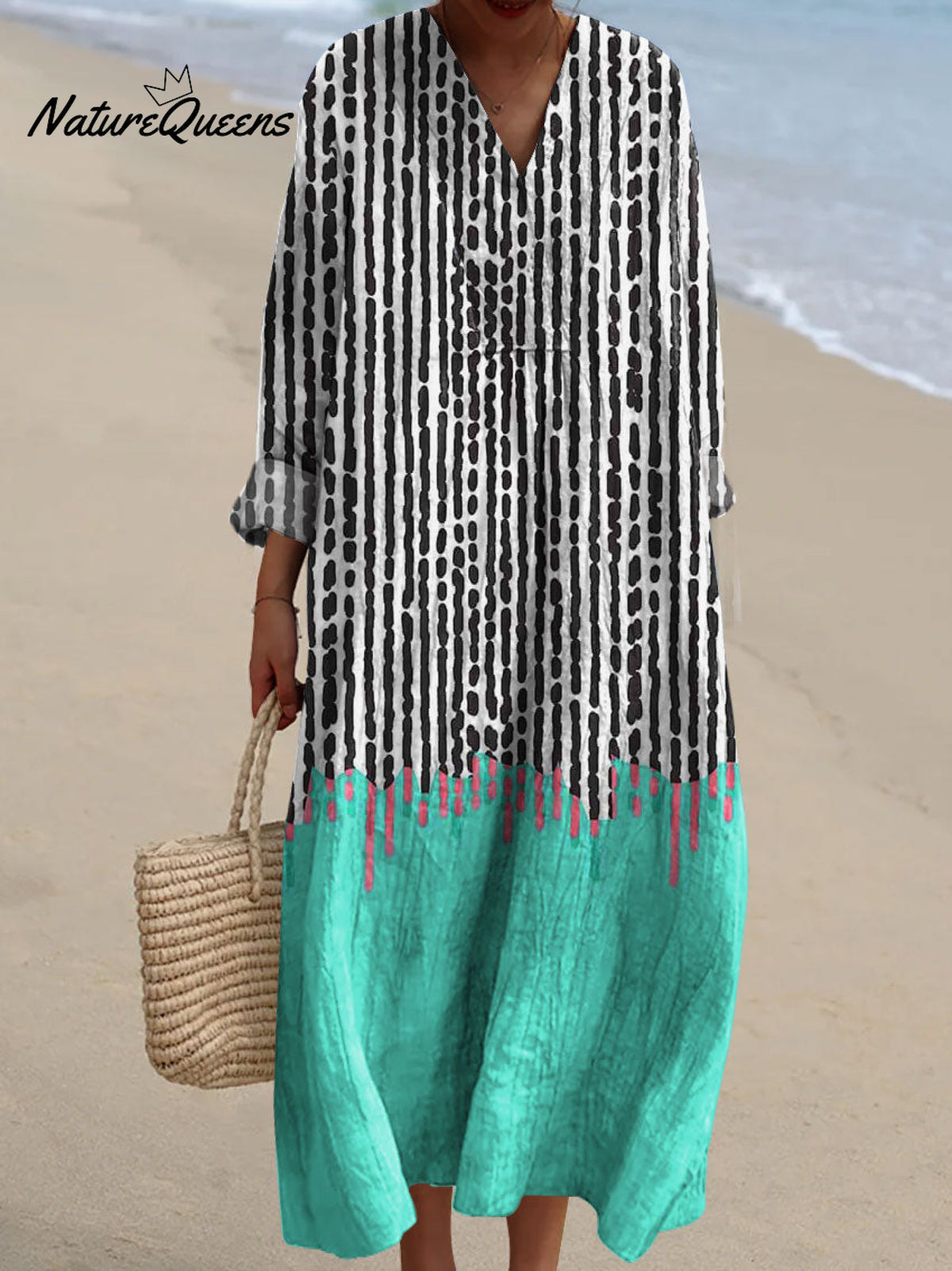 Women's Colorful Abstract Geometric Art Print Dress