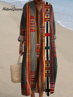 Women's Colorful Stripe Art Print Dress