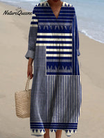 Women's Stripe Art Print Dress